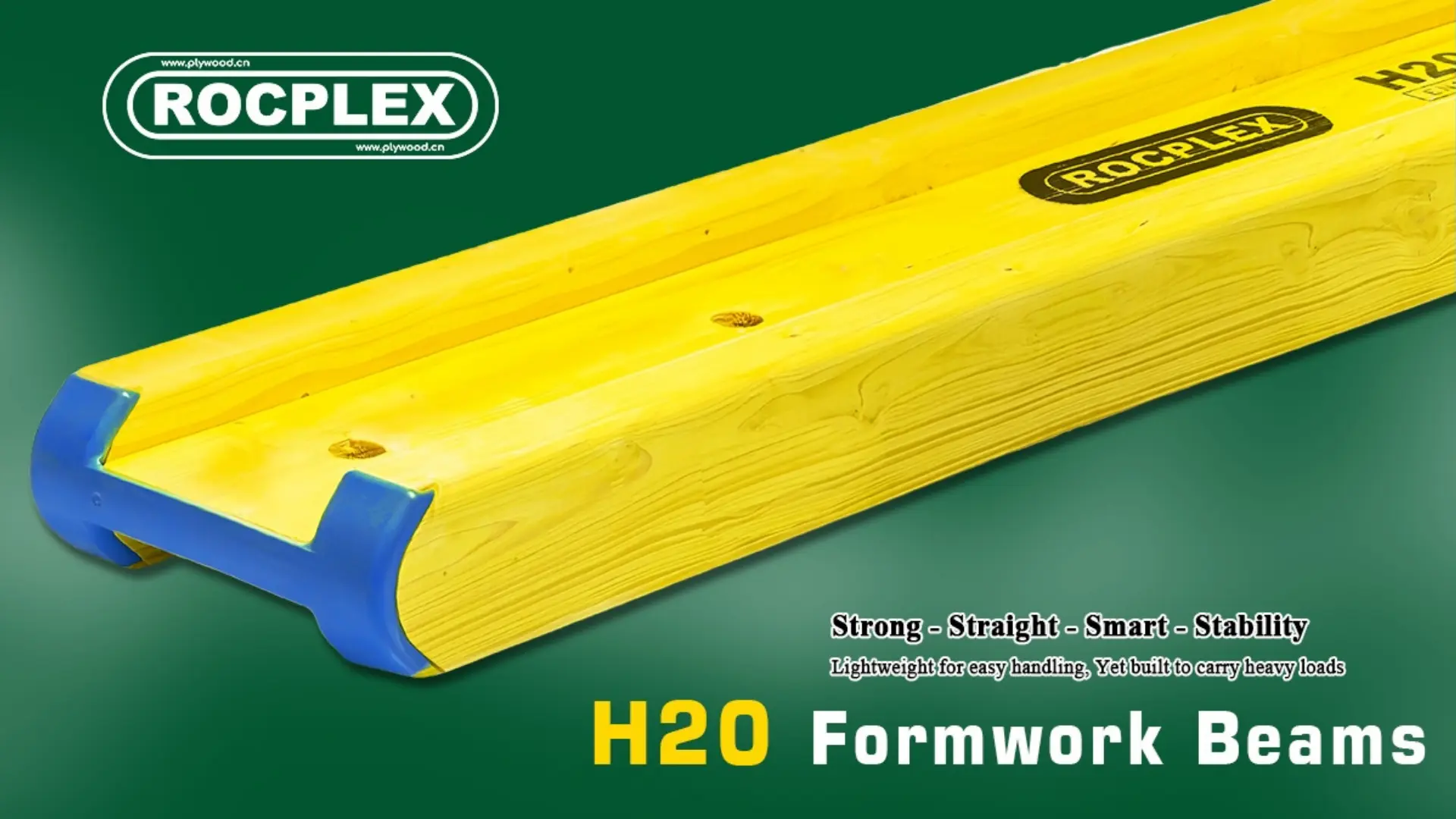 H20 formwork beam for slab support and repeated concrete formwork use