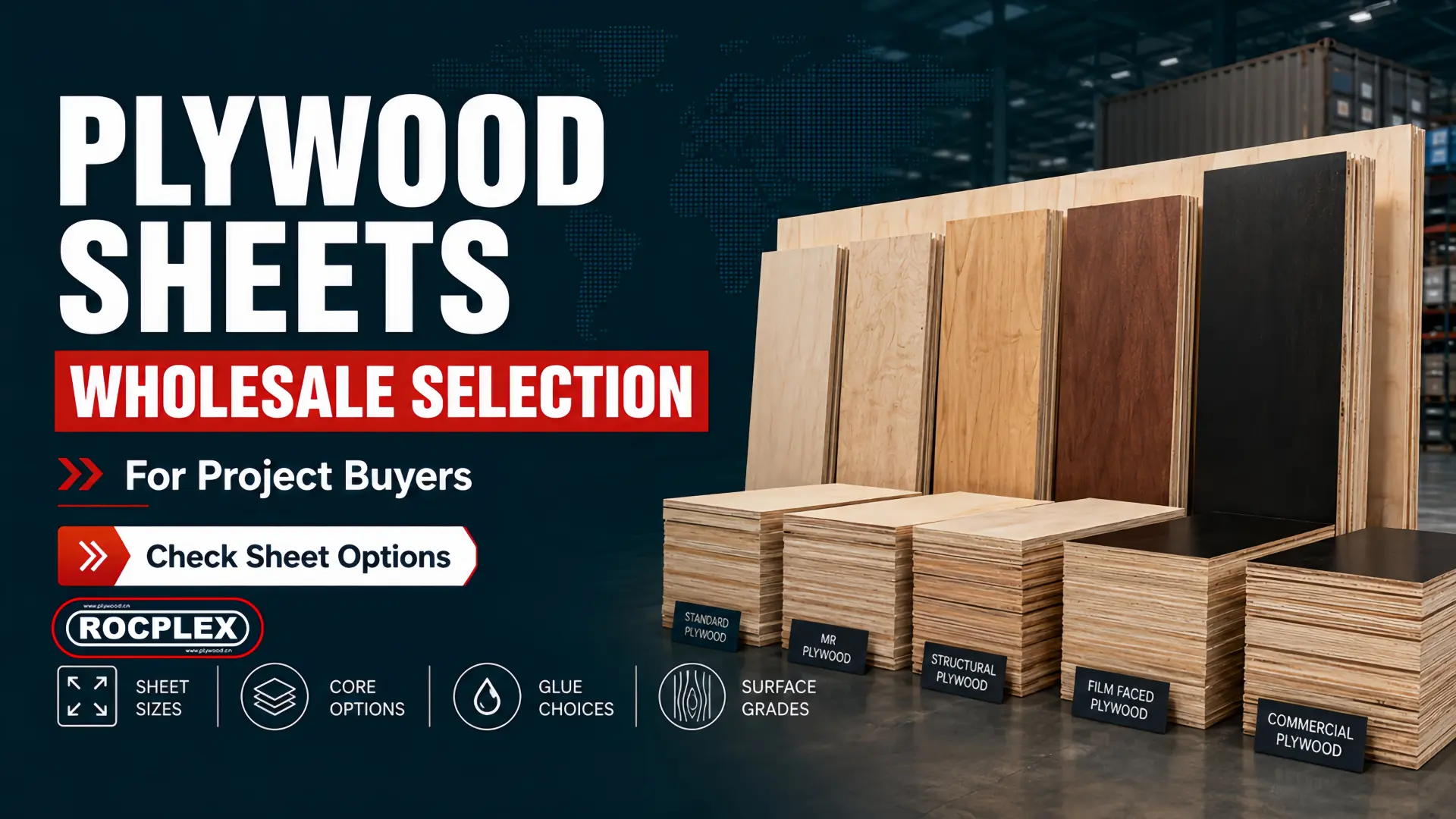 plywood sheets prepared for furniture construction and wholesale buyers