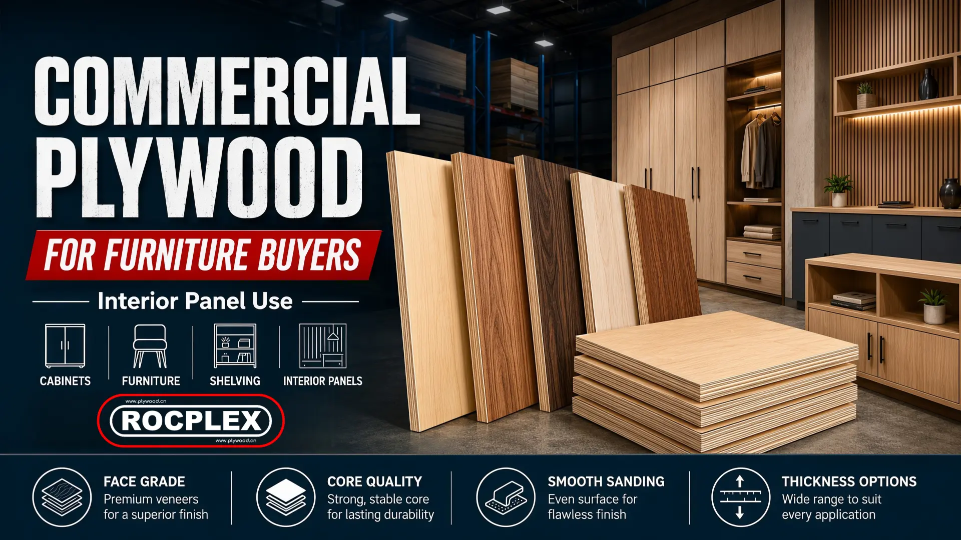 commercial plywood panels for furniture cabinet and interior buyers