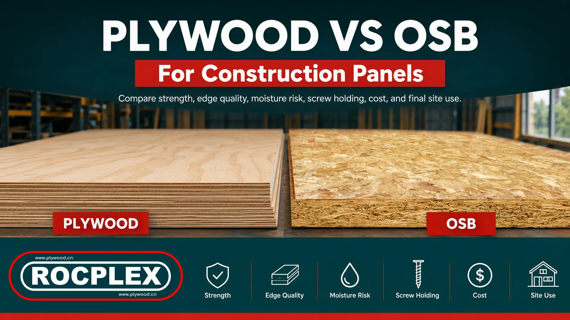 plywood vs OSB comparison for construction sheathing and panel buyers